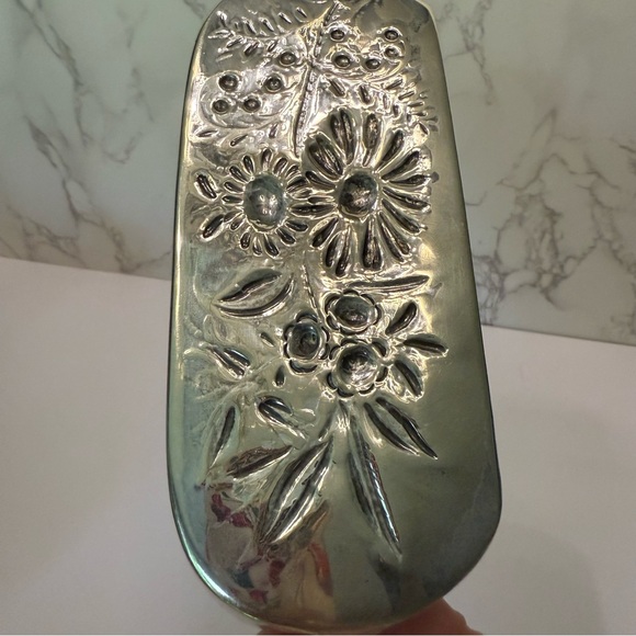 Antique elegant crumb catcher silver with mother of pearl handle - Picture 11 of 13